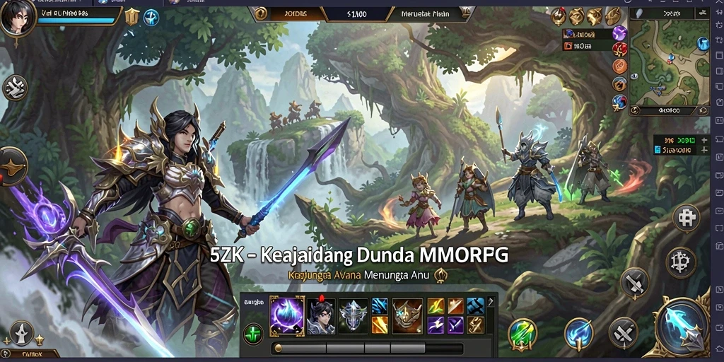 Gameplay penuh aksi dalam dunia fantasi 5ZK yang menakjubkan.