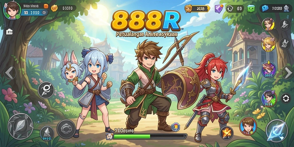 Tampilan gameplay menarik dari 888R yang penuh aksi Anime.