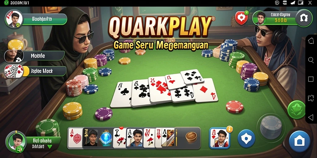 Tampilan gameplay Gaple yang seru dan interaktif di QUARKPLAY.