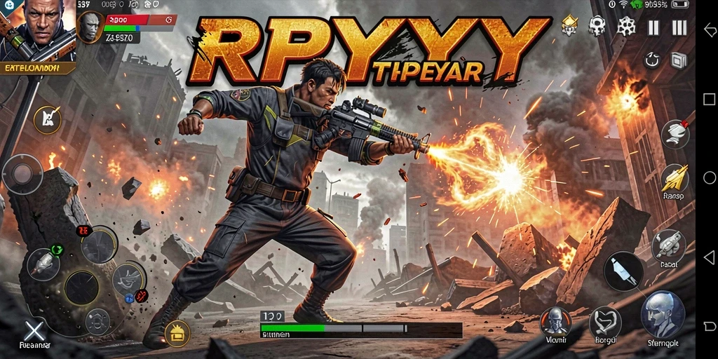 Tangkapan layar menunjukkan aksi pertempuran yang mendebarkan dalam RPYYY.