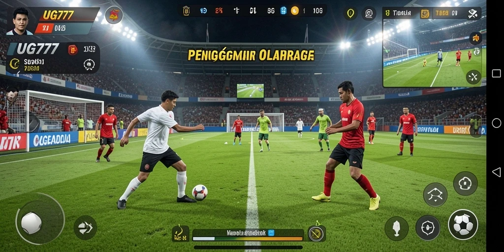 Tangkapan layar utama <strong>UG777</strong> menampilkan aksi pertandingan sepak bola yang mendebarkan.